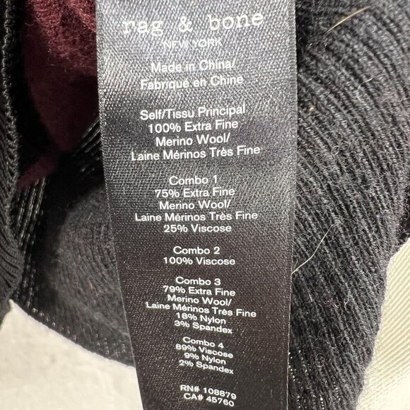 Rag & Bone L Extra Fine Merino Wool Blend Sweater Color Block Quiet Luxury - Picture 13 of 16